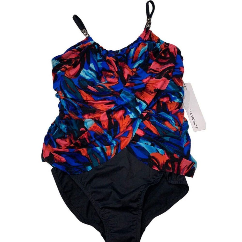 Magicsuit BLACK/MULTI Expressionist Lisa One Piece Swimsuit, US 16